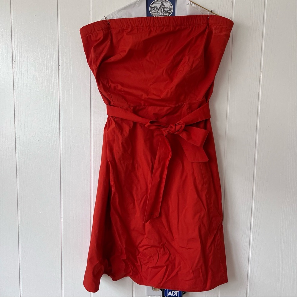 Ashley Stewart Strapless ORANGE Dress with Waist Tie (NWOT)